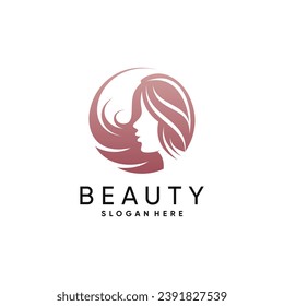 Beauty woman logo design for beauty salon with modern concept