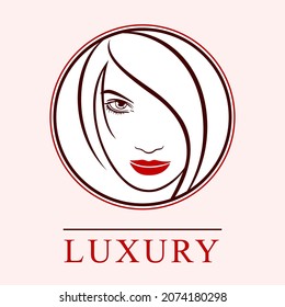 Beauty Woman Logo design. Logo template for fashion, hair, cosmetic, spa center. Vector illustration