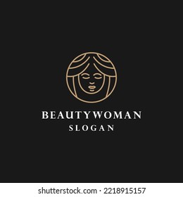 Beauty woman logo icon design template 
