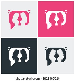 beauty woman logo. podcast logo. suitable for your company