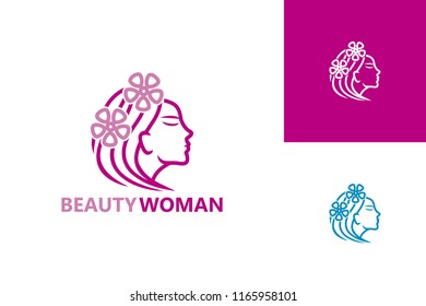 Beauty Woman Logo Template Design Vector, Emblem, Design Concept, Creative Symbol, Icon