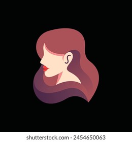 Beauty Woman with Long Hair illustration design, beauty spa logo for your company