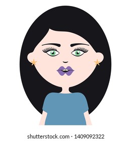 beauty woman with makeup pop art style vector illustration