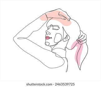 Beauty woman Modern Continuous face one line drawing young girl single line portrait Abstract Woman Face Line Art Drawing. Vector Illustration Minimalistic Style. for Modern Design