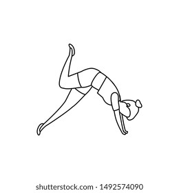 beauty woman practicing pilates position