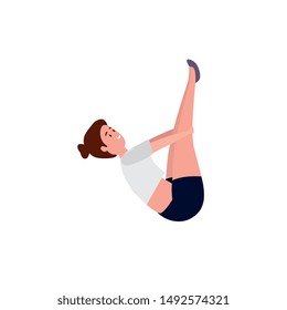 beauty woman practicing pilates position
