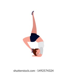 beauty woman practicing pilates position