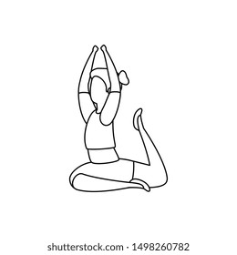 beauty woman practicing pilates position