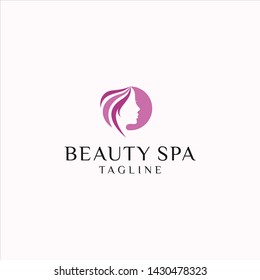 beauty woman spa logo template illustration vector icon