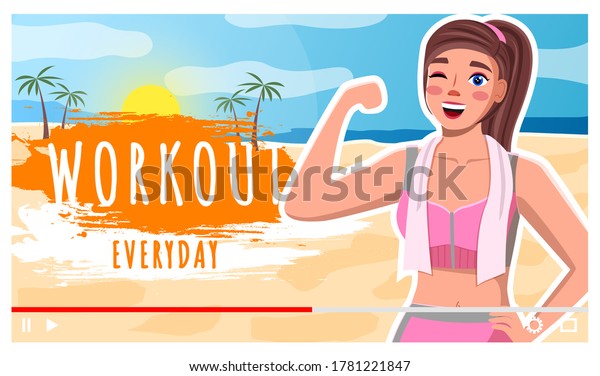 Beauty Woman in sportswear runner, jogging, workout everyday, gym wall mural. 