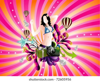 beauty woman vector illustration