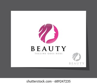 beauty women face logo icon vector template