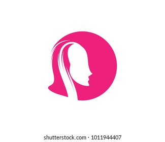 Beauty Women face silhouette character Logo Template