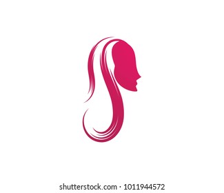 Beauty Women face silhouette character Logo Template