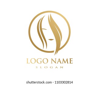 Beauty Women face silhouette character Logo Template