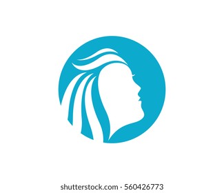 Beauty Women face silhouette character Logo Template