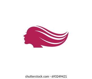 Beauty Women face silhouette character Logo Template