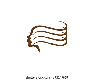 Beauty Women face silhouette character Logo Template