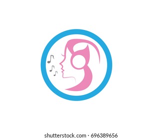 Beauty Women face silhouette character Logo Template