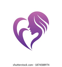 Mother Baby Stylized Vector Symbol Stock Vector (Royalty Free) 518926156