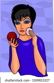 Beauty women with makeup vector illustration