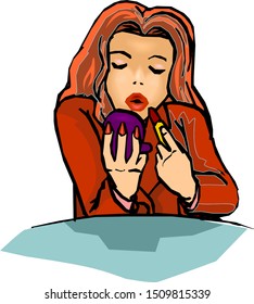 Beauty women with makeup vector illustration