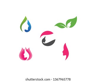 Beauty Women silhouette character Logo Template