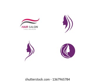 Beauty Women silhouette character Logo Template