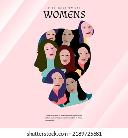 Beauty of womens artwork vector illustration template design