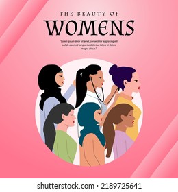 Beauty Womens Feminism  Poster Greeting Template Design