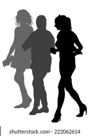 Beauty young girls on white background