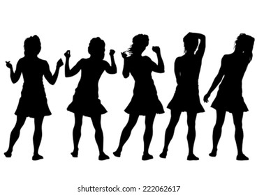 Beauty young girls on white background