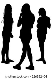 Beauty young girls on white background