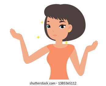 beauty Young Woman character vector