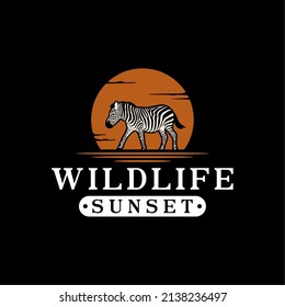 Beauty Zebra at Sunset logo design inspiration