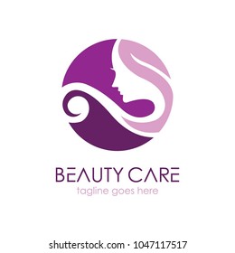 Beautycare logo, vector logo template