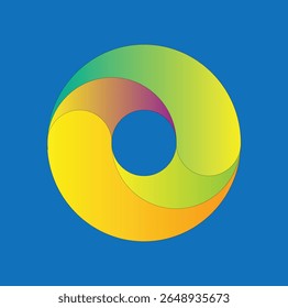 Hermoso logotipo de cuadrícula circular 3D