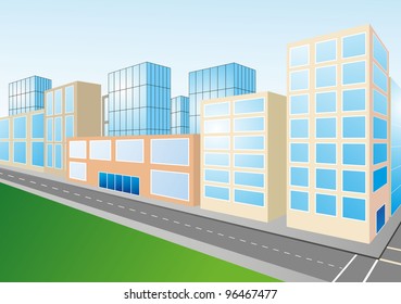 Beautyful City Scene Vector Illustration Stock Vector (Royalty Free ...