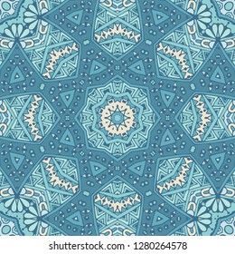 Beautyful doodle abstract ornamental blue nice pattern in handdrawn style. Cute background texture