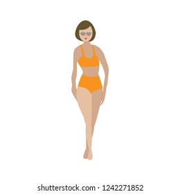 Beautyful girl body positive and people concept - happy women isolated