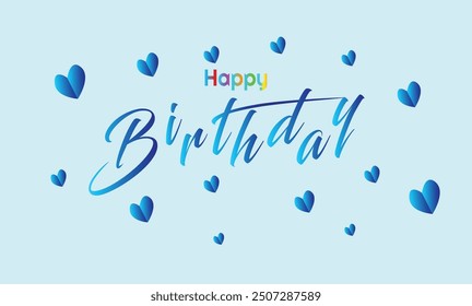 Beautyful happy birthday card vector, happy birthday text design, birthday card text design.