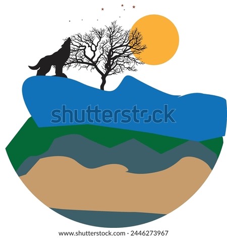 beautyful landscape art work.vector design template.