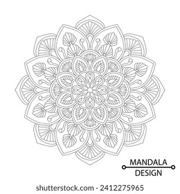 Beautyful Style of Coloring Book Page for Adults and Children. Easy Mandala Coloring Book Pages for Adults to Relax, Experiences Give Relief. Resizeable Vector File.