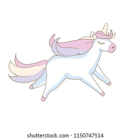 Beautyful unicorn. Isolated on white background. Vector illustration