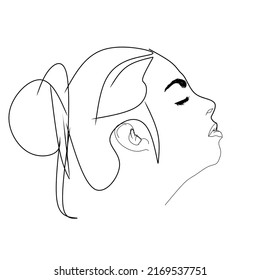 Beautyful young girl face minimalist illustration drawing Surreal Faces Continuous line fashion concept  vector illustration pretty sexy Girl dp girlish dp modeling icon