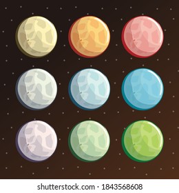 beautyfull moon with fresh colour and other colour set