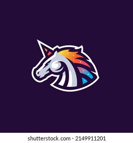 beautyfull unicorn logo concept illustration