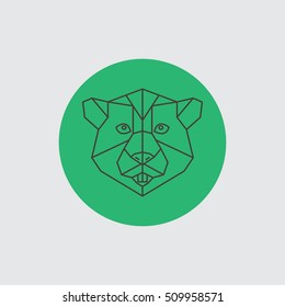 Beaver abstract geometric portrait. Vector illustration.