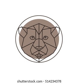 Beaver abstract geometric portrait. Vector illustration.