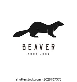 Beaver Abstract Logo Design Silhouette